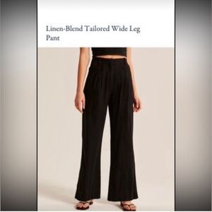 Abercrombie & Fitch Tailored Linen Wide Leg Pants